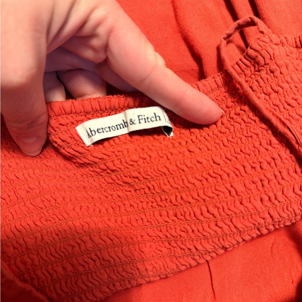 Abercrombie & Fitch Vibrant Red Textured Dress - Picture 4 of 9